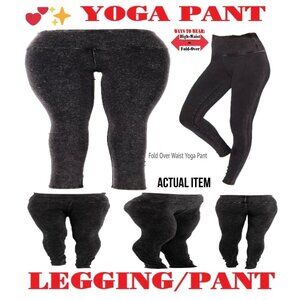 🛑BULLY High Waist ➕🆒 LEGGING PANT Fold Over SLIM LEG Mineral Wash 💸BUY NOW‼️
